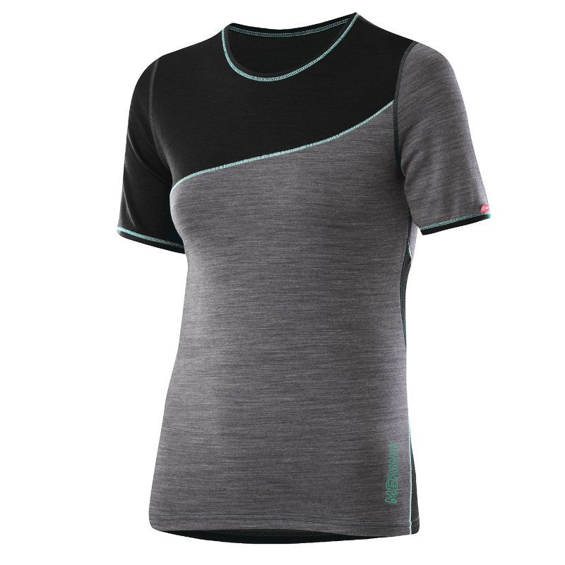 Löffler kvinners skjorte korte ermer Transtex Merino warm+ grå-svart Löffler kvinners skjorte korte ermer Transtex Merino warm+ grå-svart